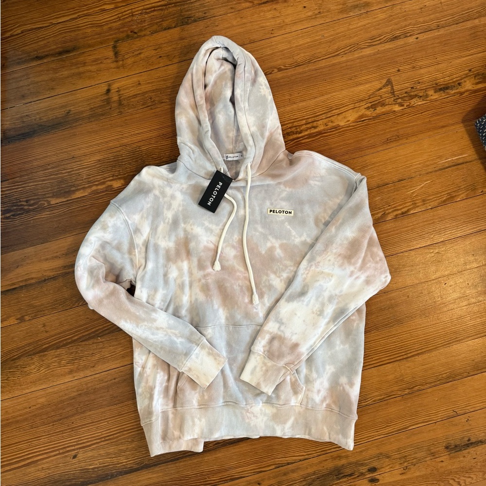 Peloton Cream and Gray Hooded Jacket